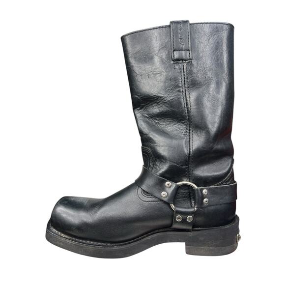 Harley Davidson Men’s Mega Harness Black Leather Moto Boot Size US 10.5 - Picture 2 of 10